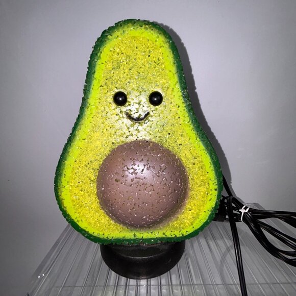 Does Not Apply Other - Avocado with Face Rubber Nightlight Table Lamp 8" Green with Seed Corded On/Off